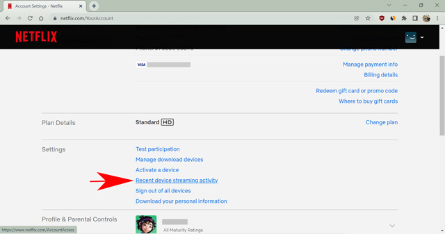 Netflixలో ఇటీవలి పరికర స్ట్రీమింగ్ కార్యాచరణ